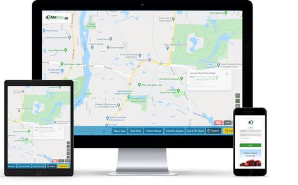 Asset trailer tracking system trakcing in mobile, laptop and tablet